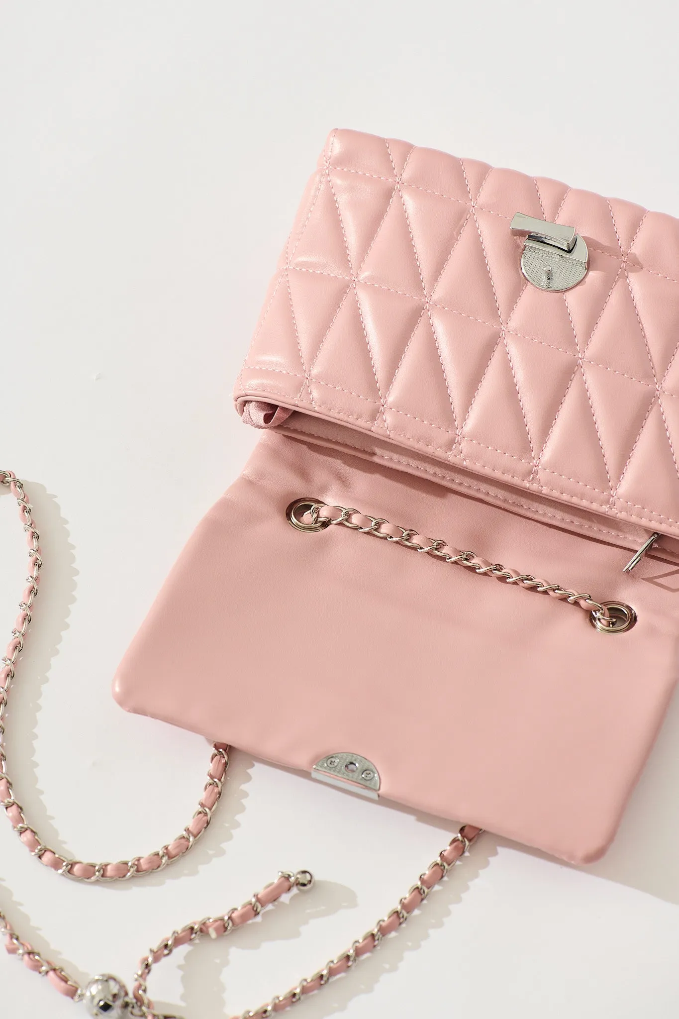 Sammy Quilted Crossbody Bag In Pink