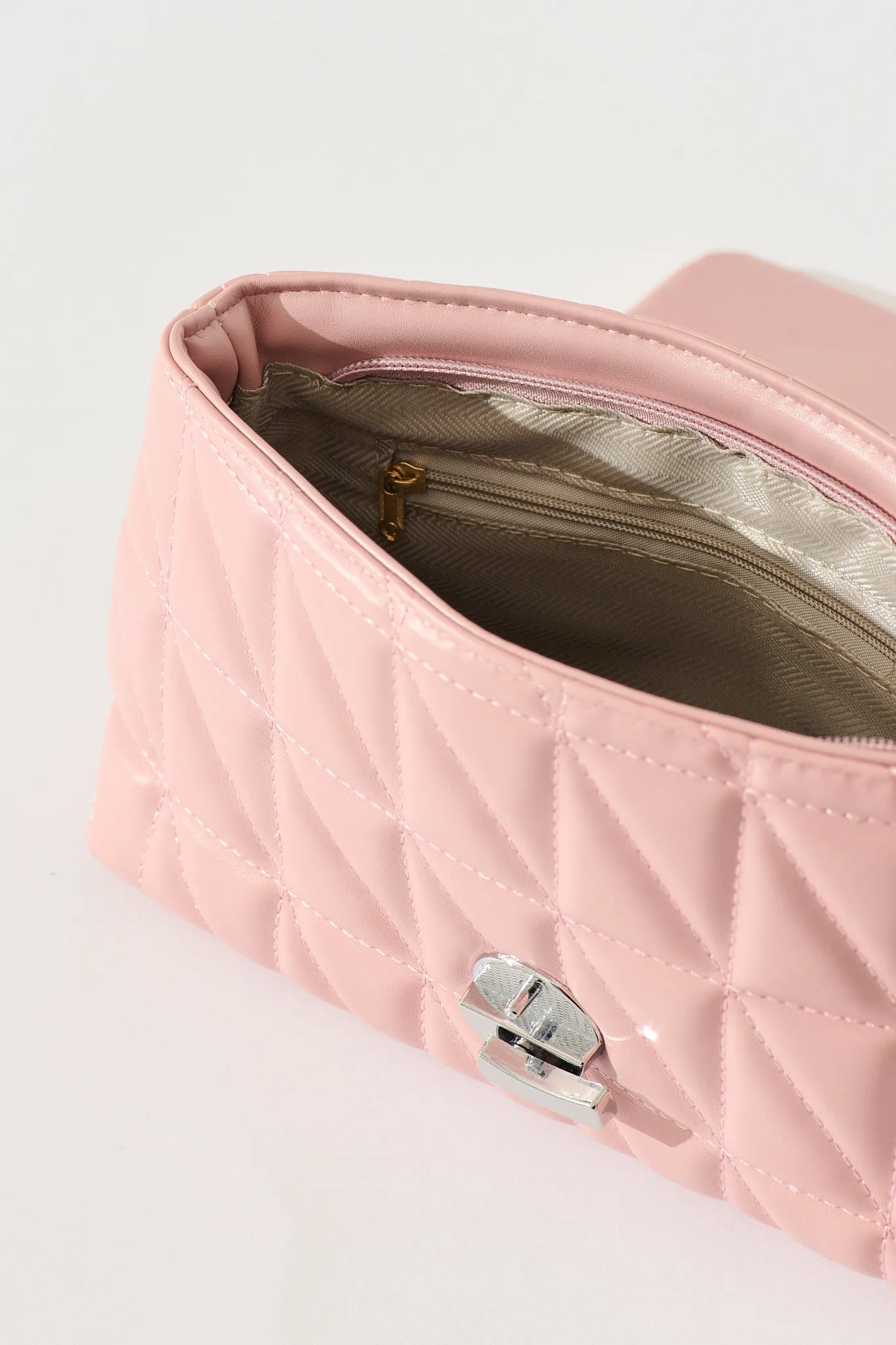 Sammy Quilted Crossbody Bag In Pink