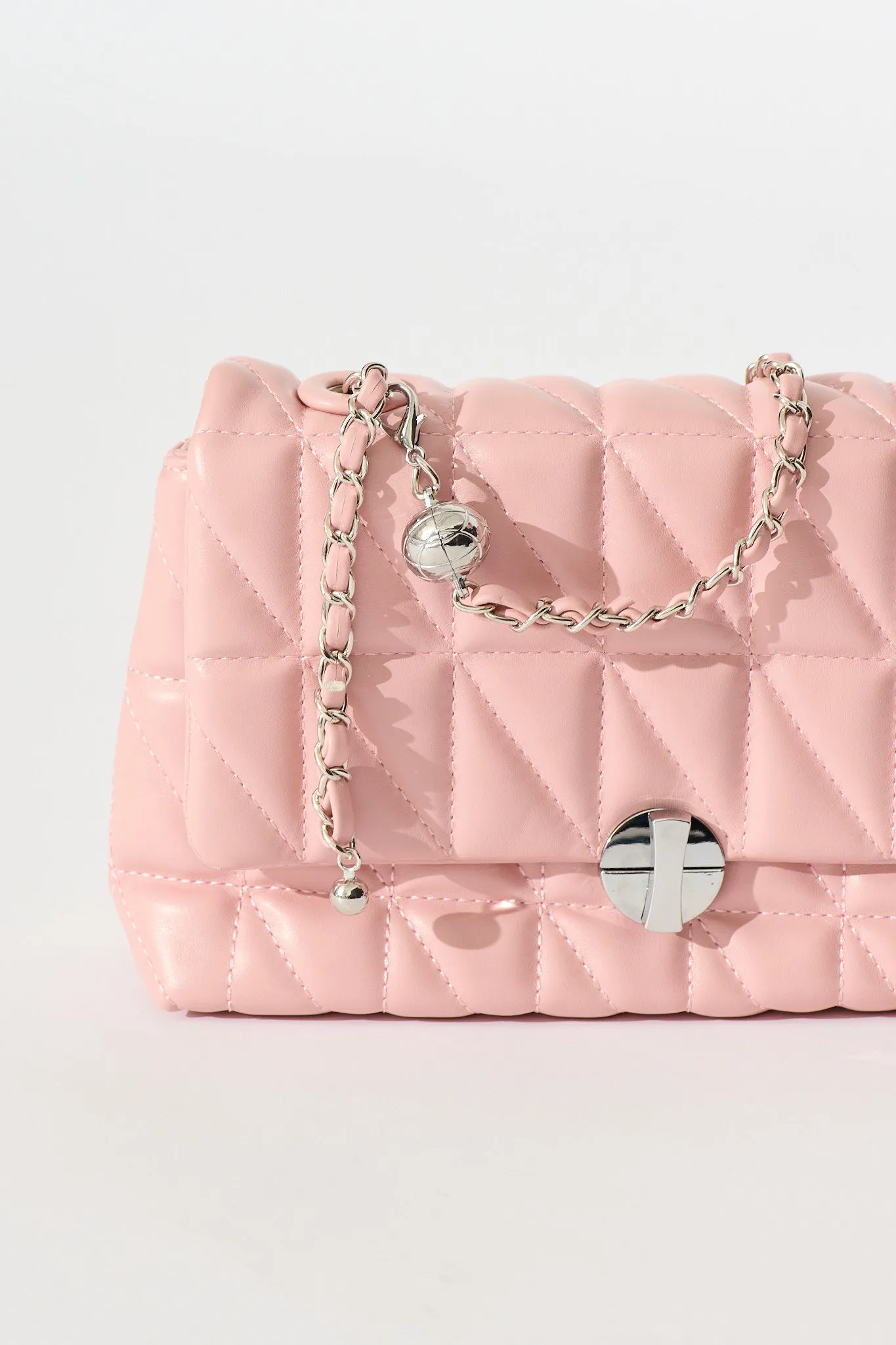 Sammy Quilted Crossbody Bag In Pink