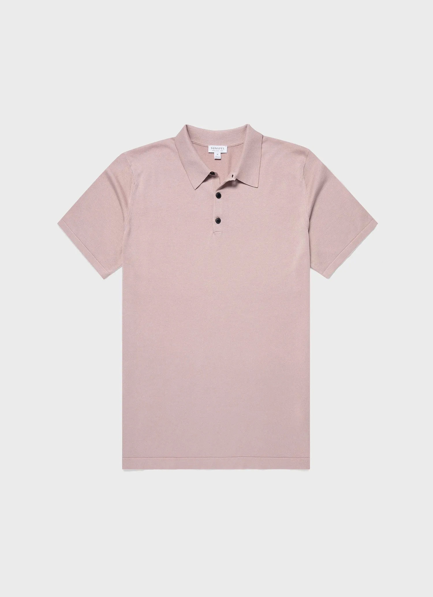 Sea Island Cotton Polo Shirt for Men - Pale Pink