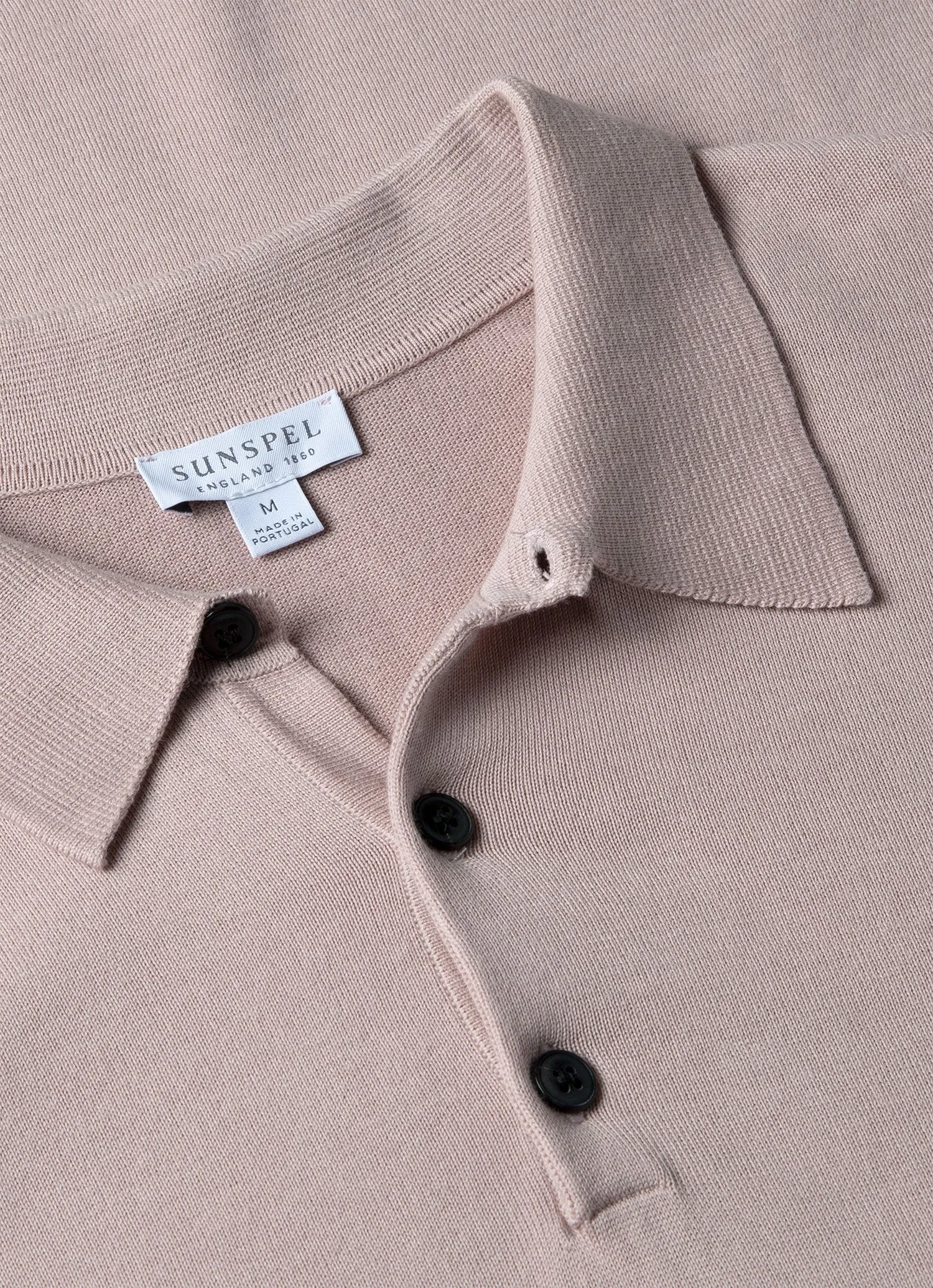 Sea Island Cotton Polo Shirt for Men - Pale Pink