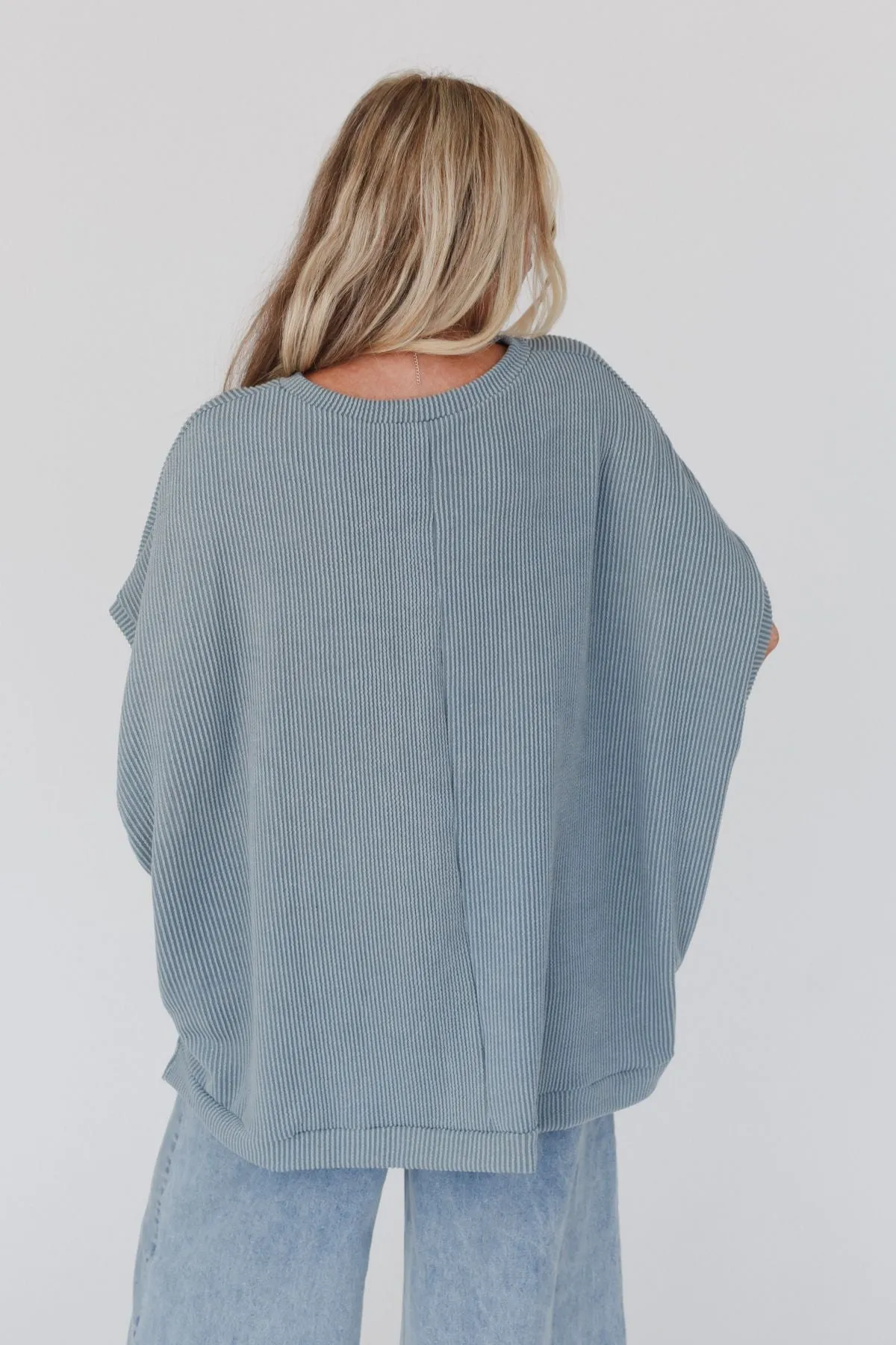 Seafoam Moon Glow Knit Top with Texture