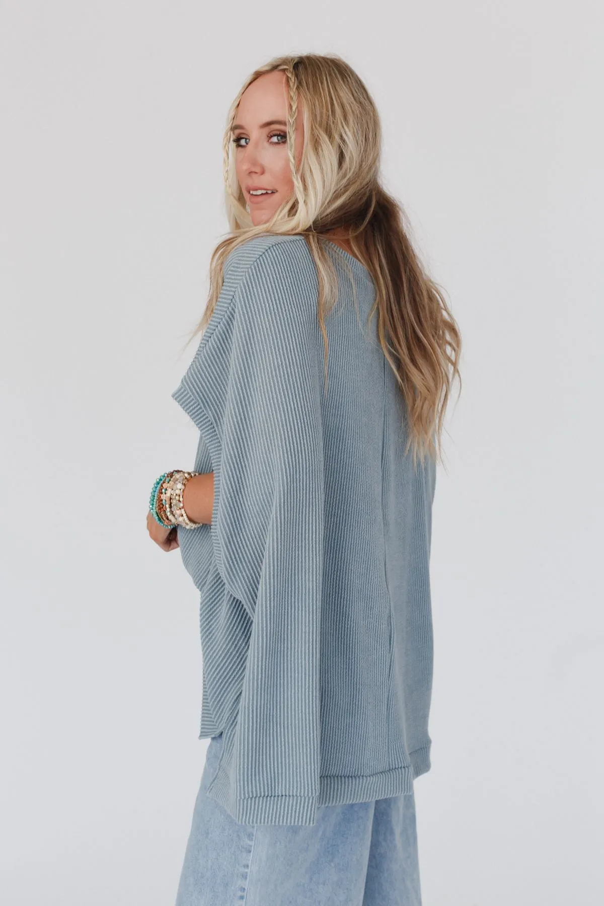 Seafoam Moon Glow Knit Top with Texture