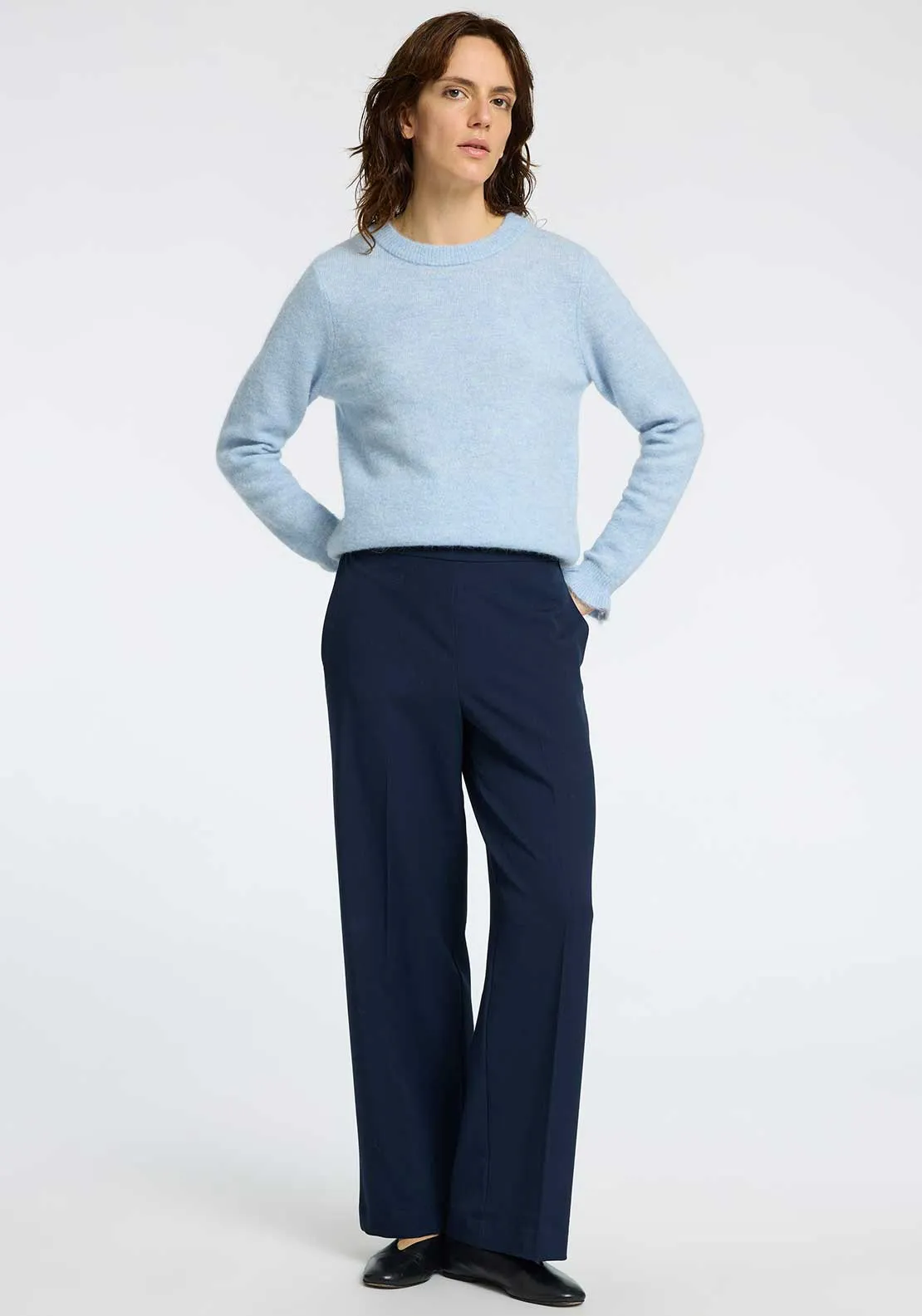 Selected Femme Emma Tara Wide Leg Trousers, Navy