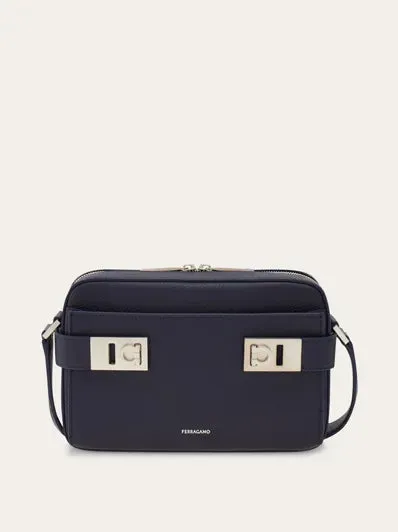 Shoulder bag with Gancini buckles