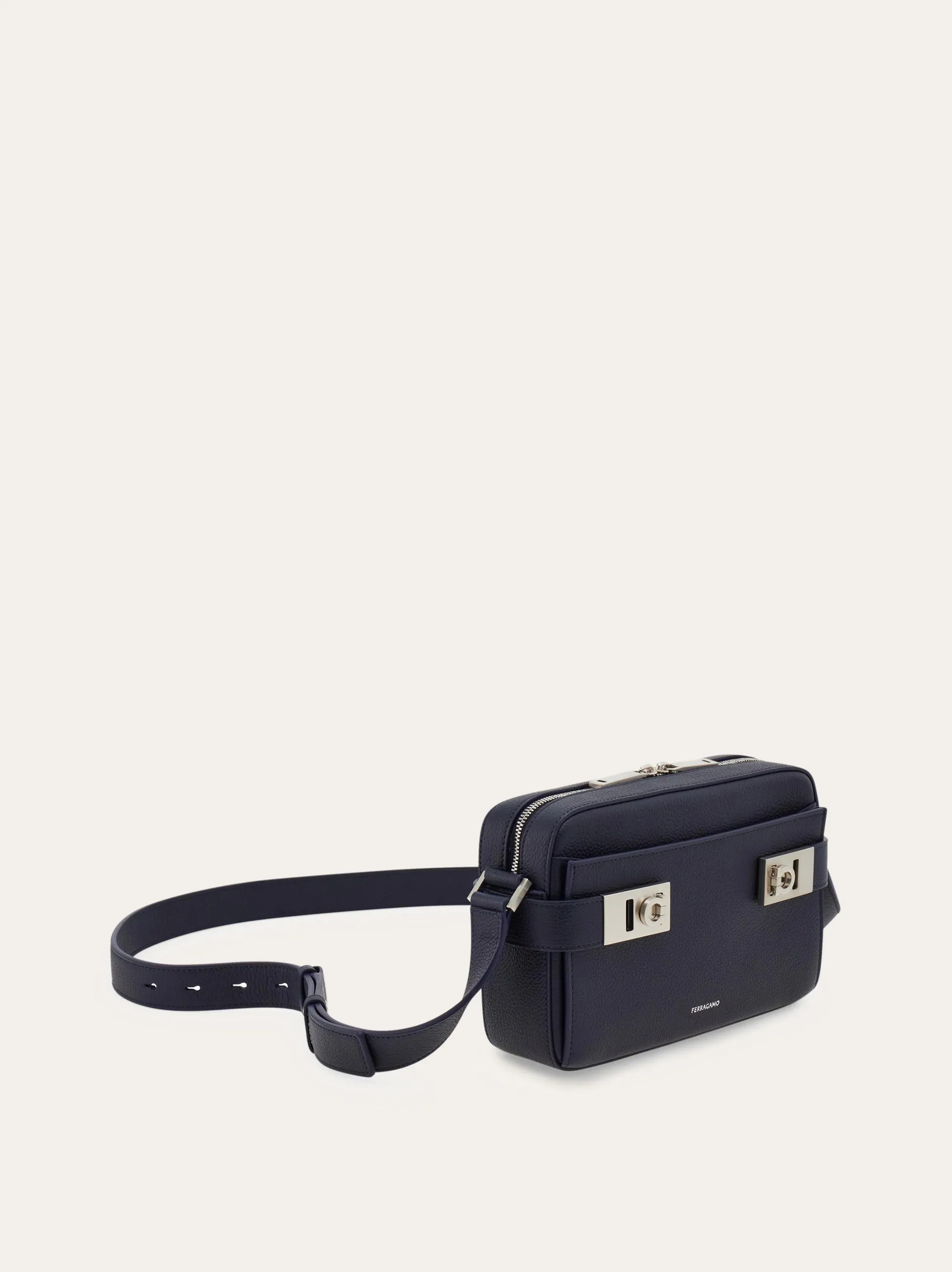 Shoulder bag with Gancini buckles