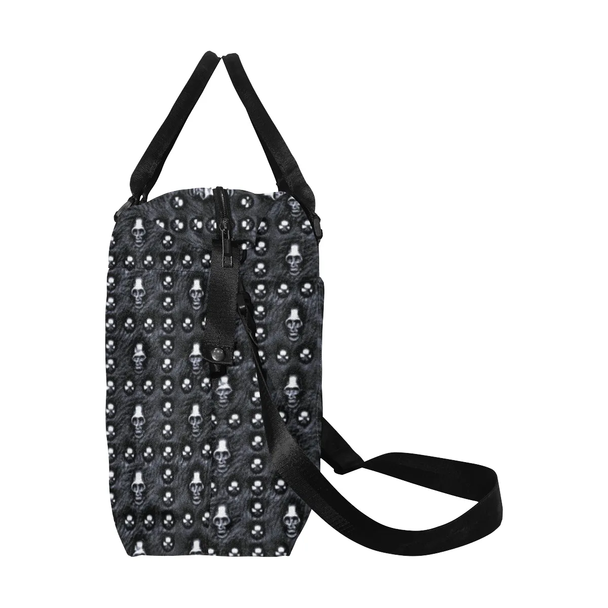 Skull Studded Print Large Travel Bag