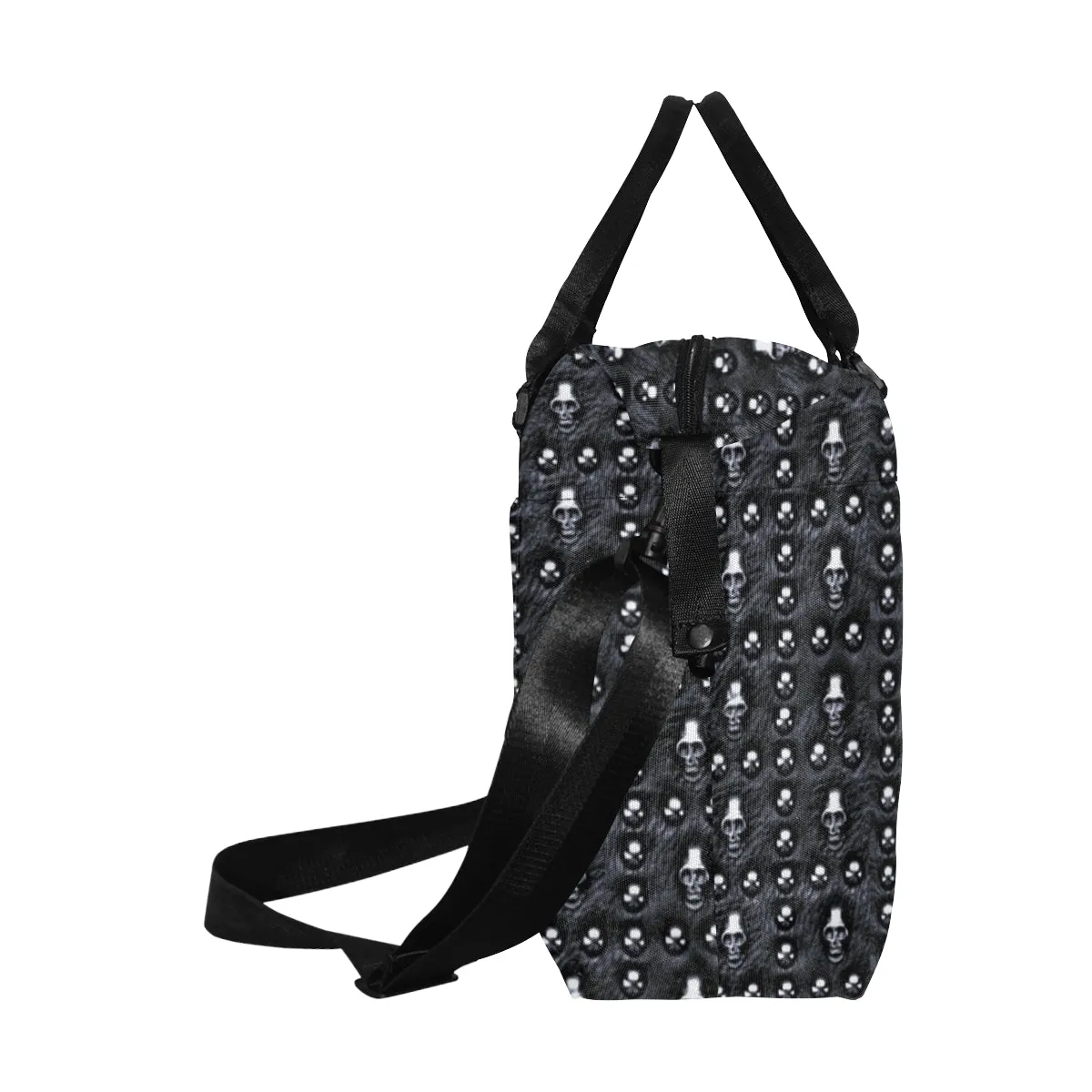 Skull Studded Print Large Travel Bag