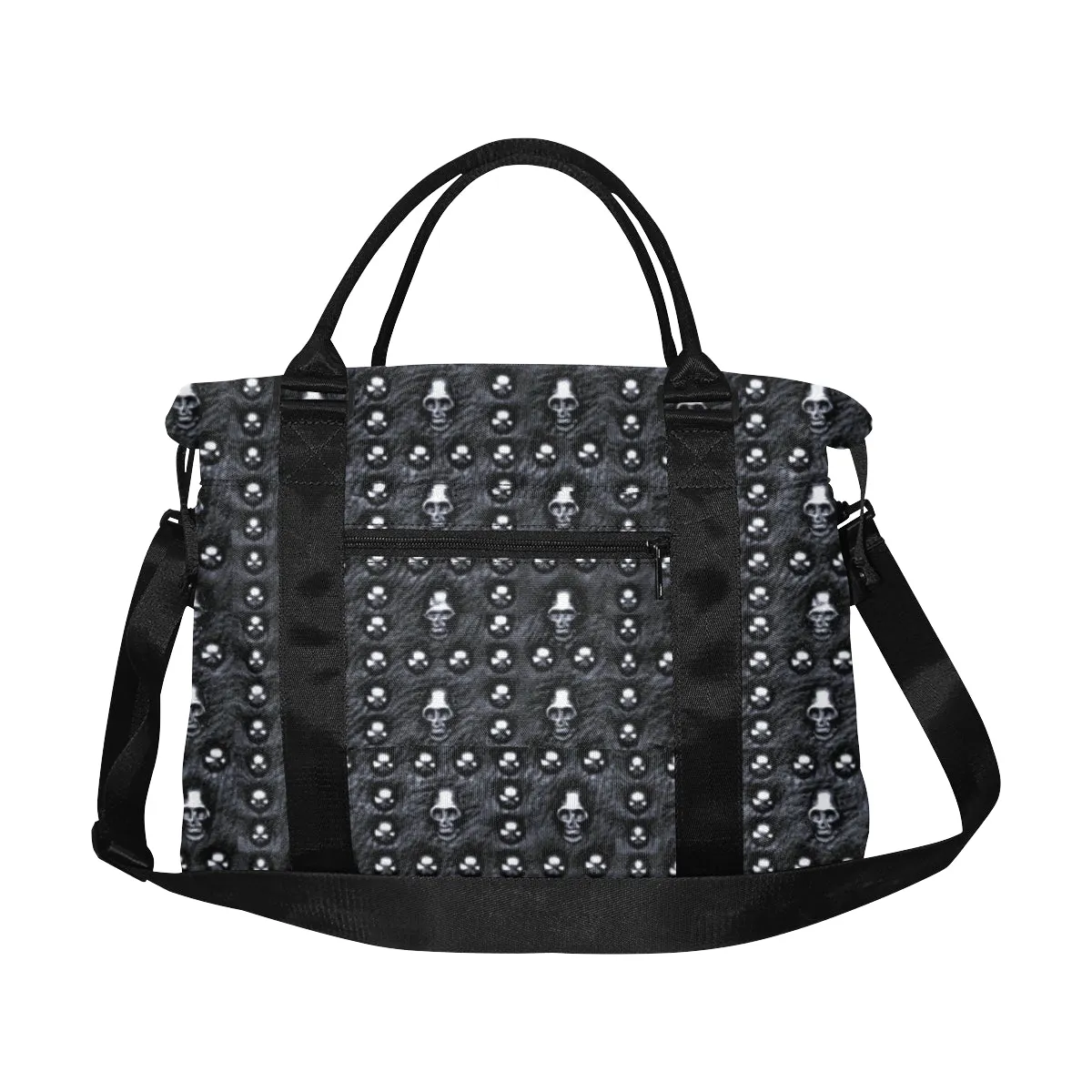 Skull Studded Print Large Travel Bag