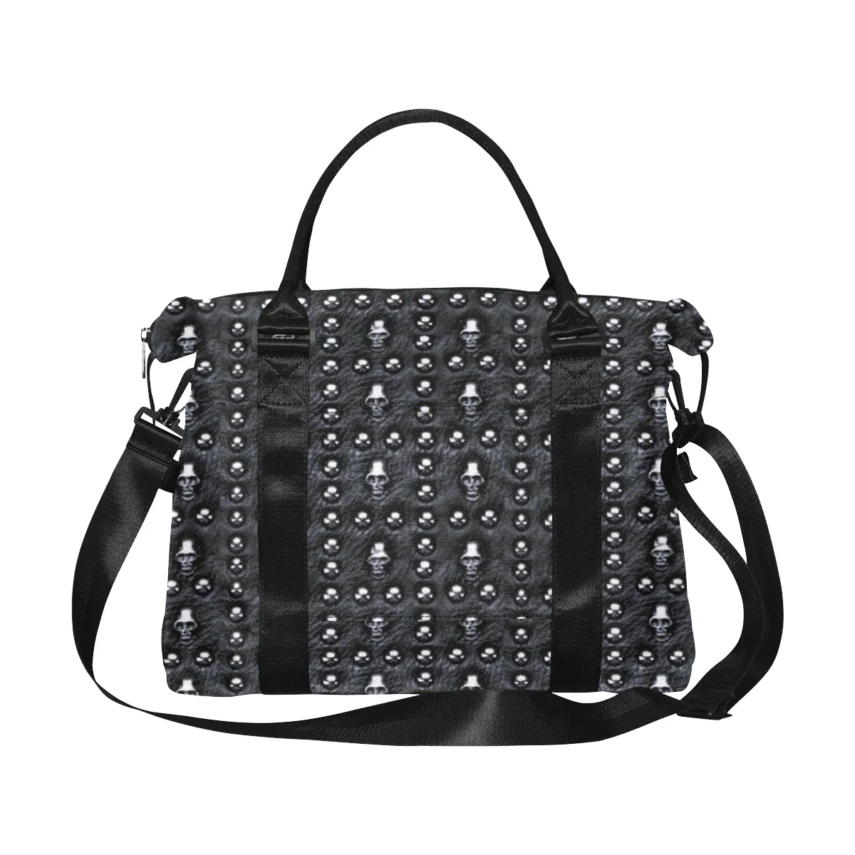 Skull Studded Print Large Travel Bag