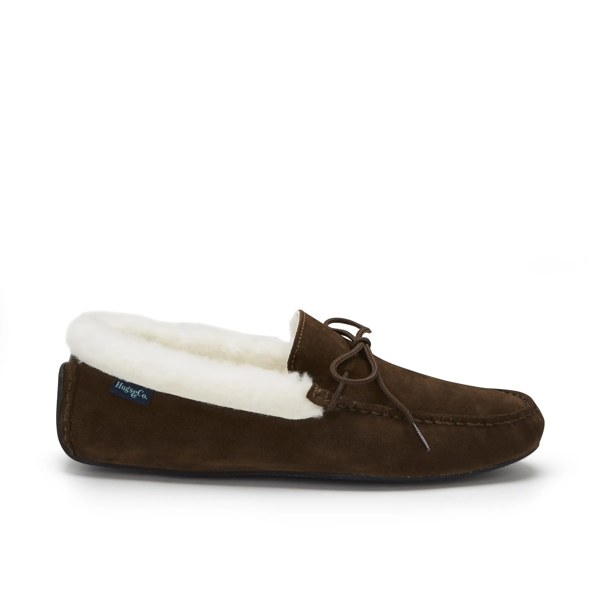 Slippers, sheepskin, brown suede