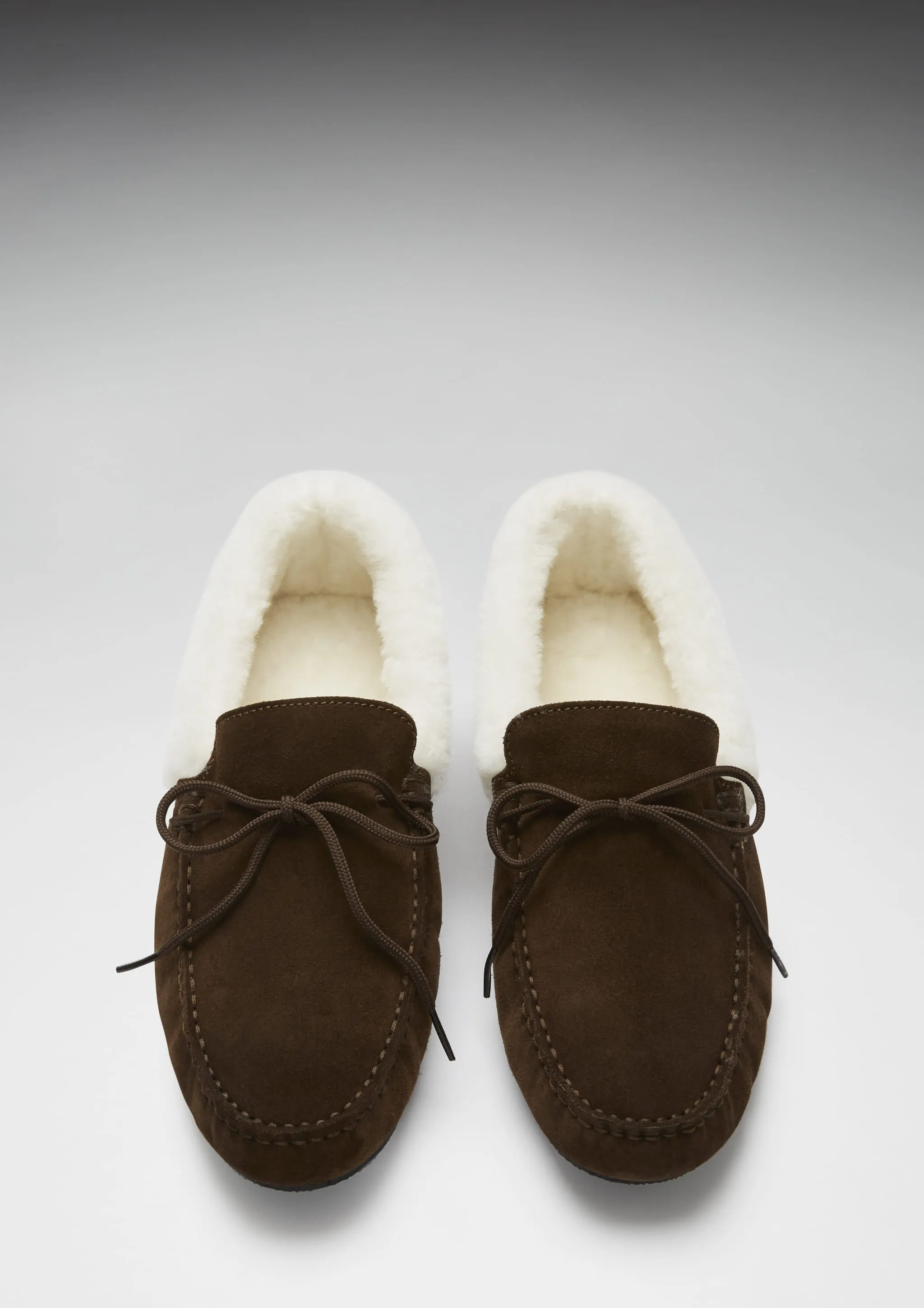 Slippers, sheepskin, brown suede