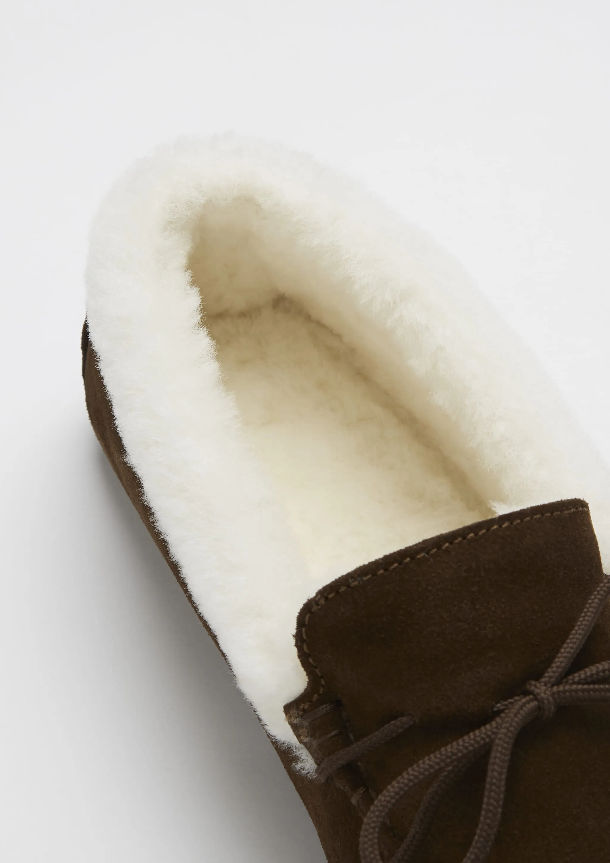 Slippers, sheepskin, brown suede