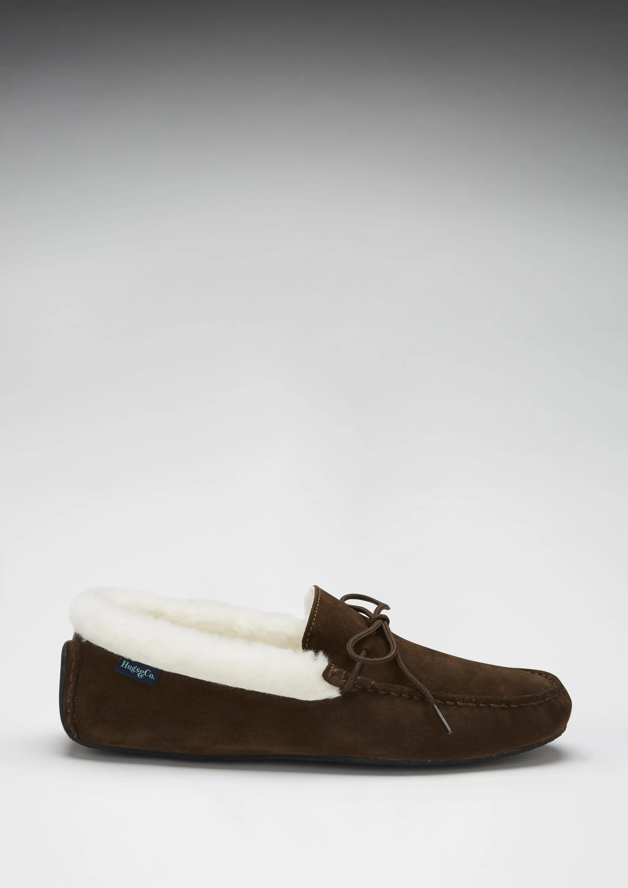 Slippers, sheepskin, brown suede