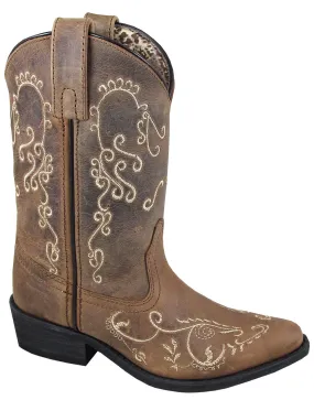 Smoky Mountain Youth Jolene Brown Waxed Distress Leather Western Boot