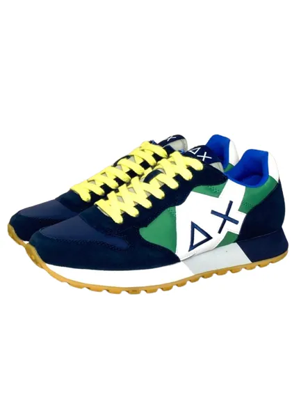 Blue/Green Sneakers Z33112 Tri-color Design