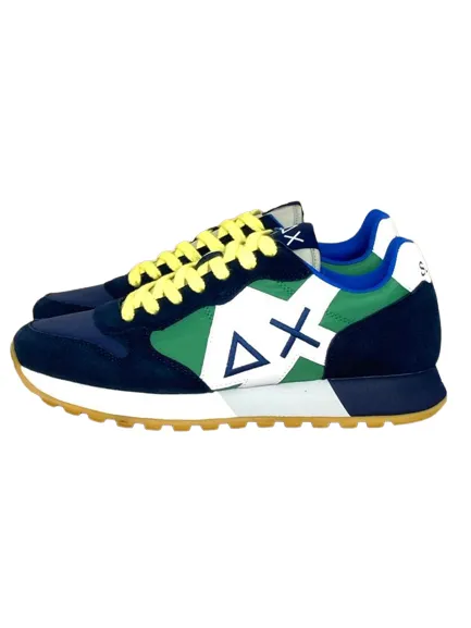 Blue/Green Sneakers Z33112 Tri-color Design