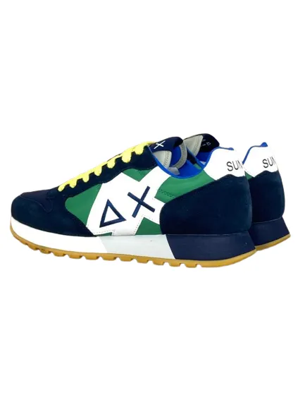 Blue/Green Sneakers Z33112 Tri-color Design