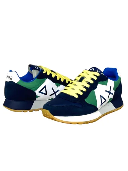 Blue/Green Sneakers Z33112 Tri-color Design