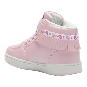 Powder Pink Fringed Girls' Sneakers LKAE8084