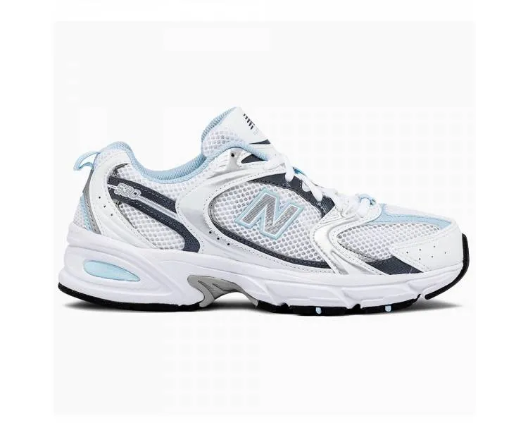 Women's New Balance 530 Sneakers in White and Sky Blue