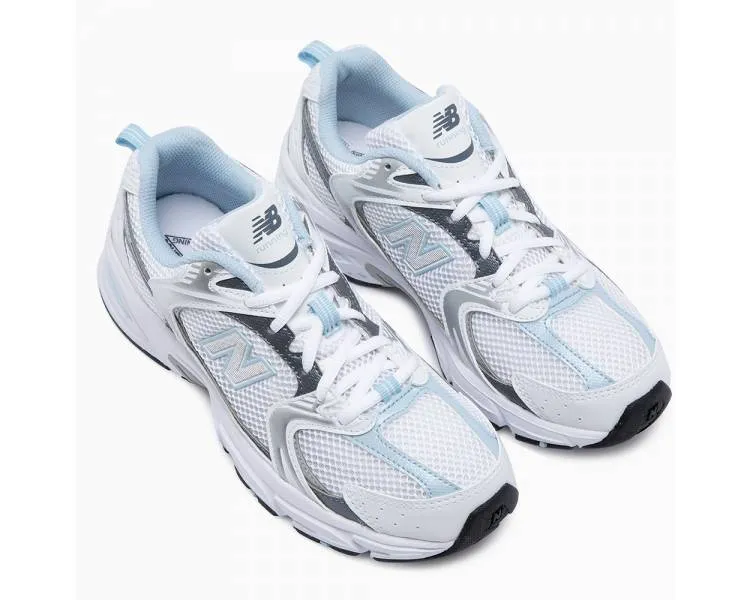 Women's New Balance 530 Sneakers in White and Sky Blue