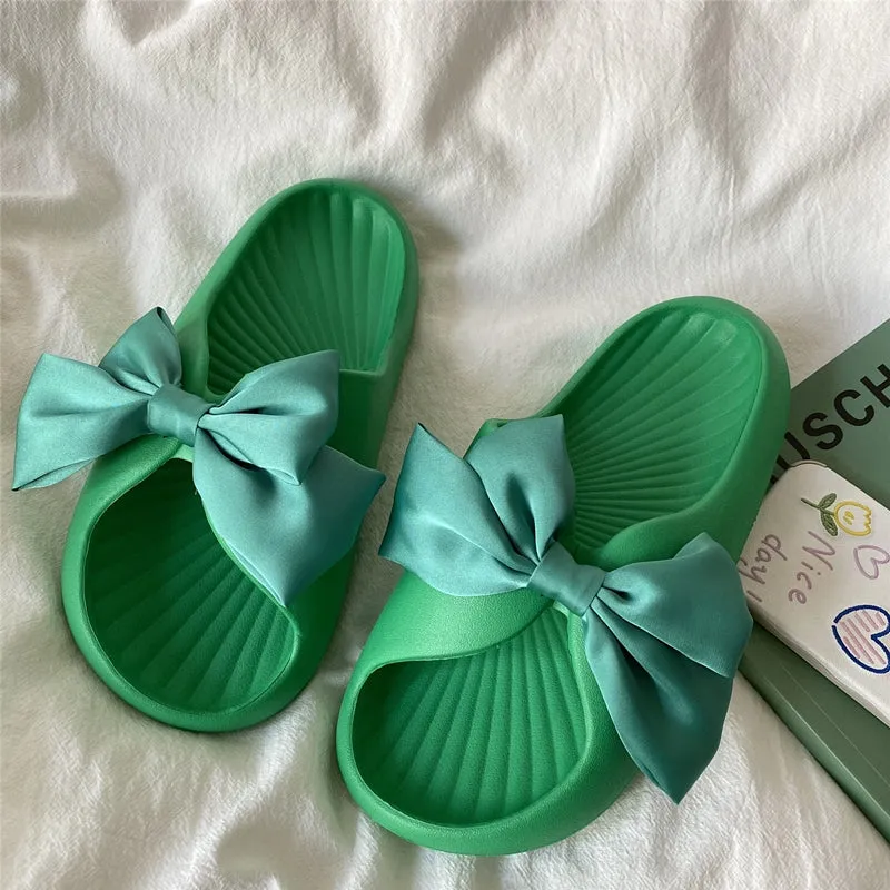 Soft Girl Bow Foam Street Slippers