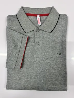 S Only - SUN68 Short Sleeve Cotton Polo Shirt - Gray