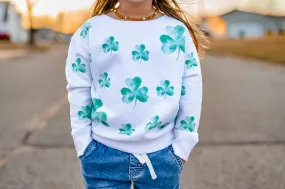 Watercolor Shamrocks Sweatshirt for St. Patrick's Day