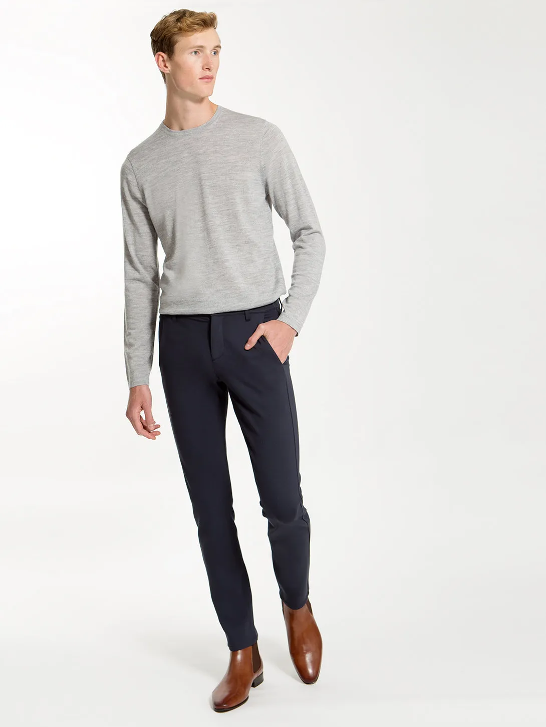 Stafford Slim Pants in Deep Anchor - Shop Now