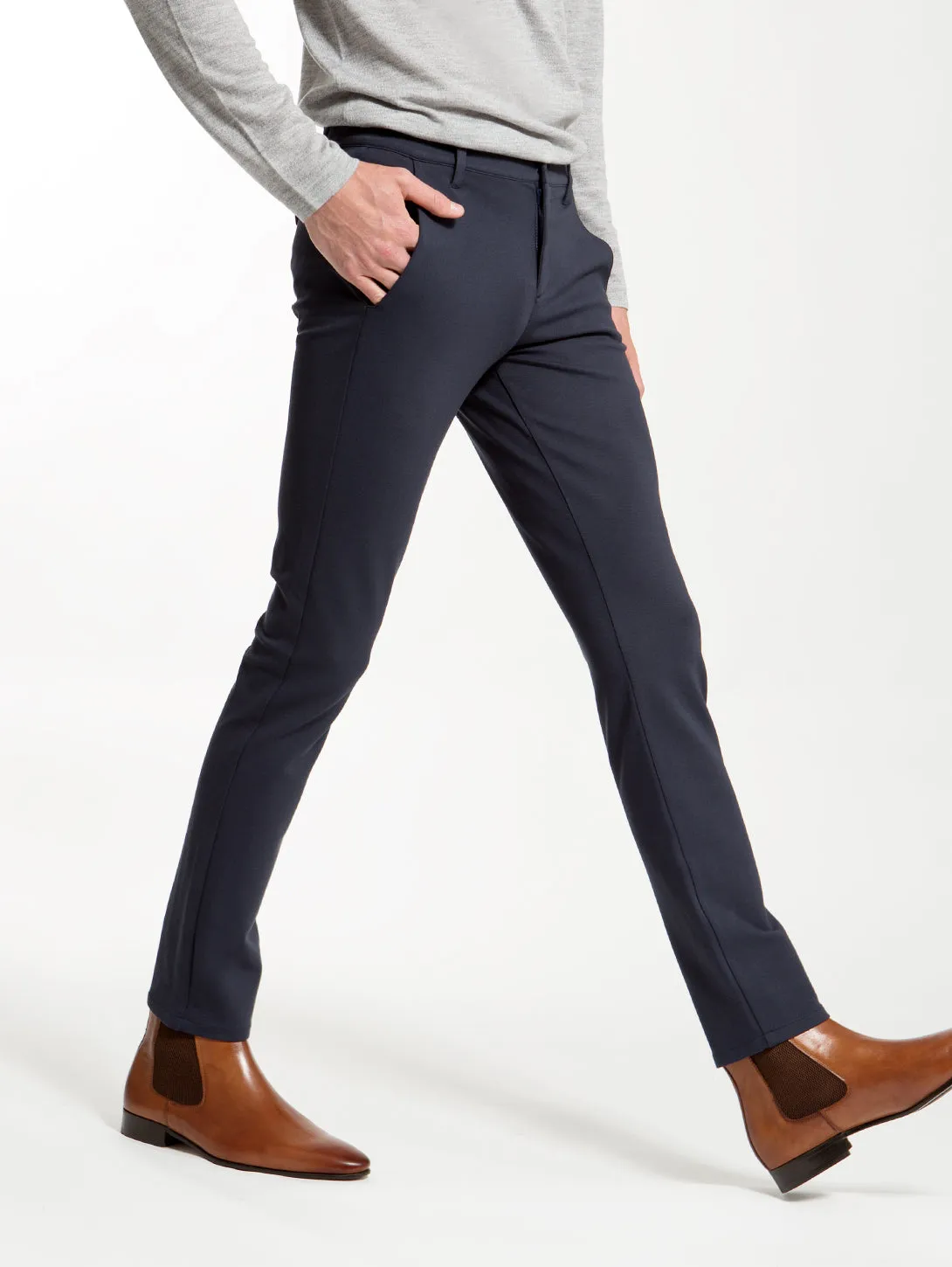 Stafford Slim Pants in Deep Anchor - Shop Now