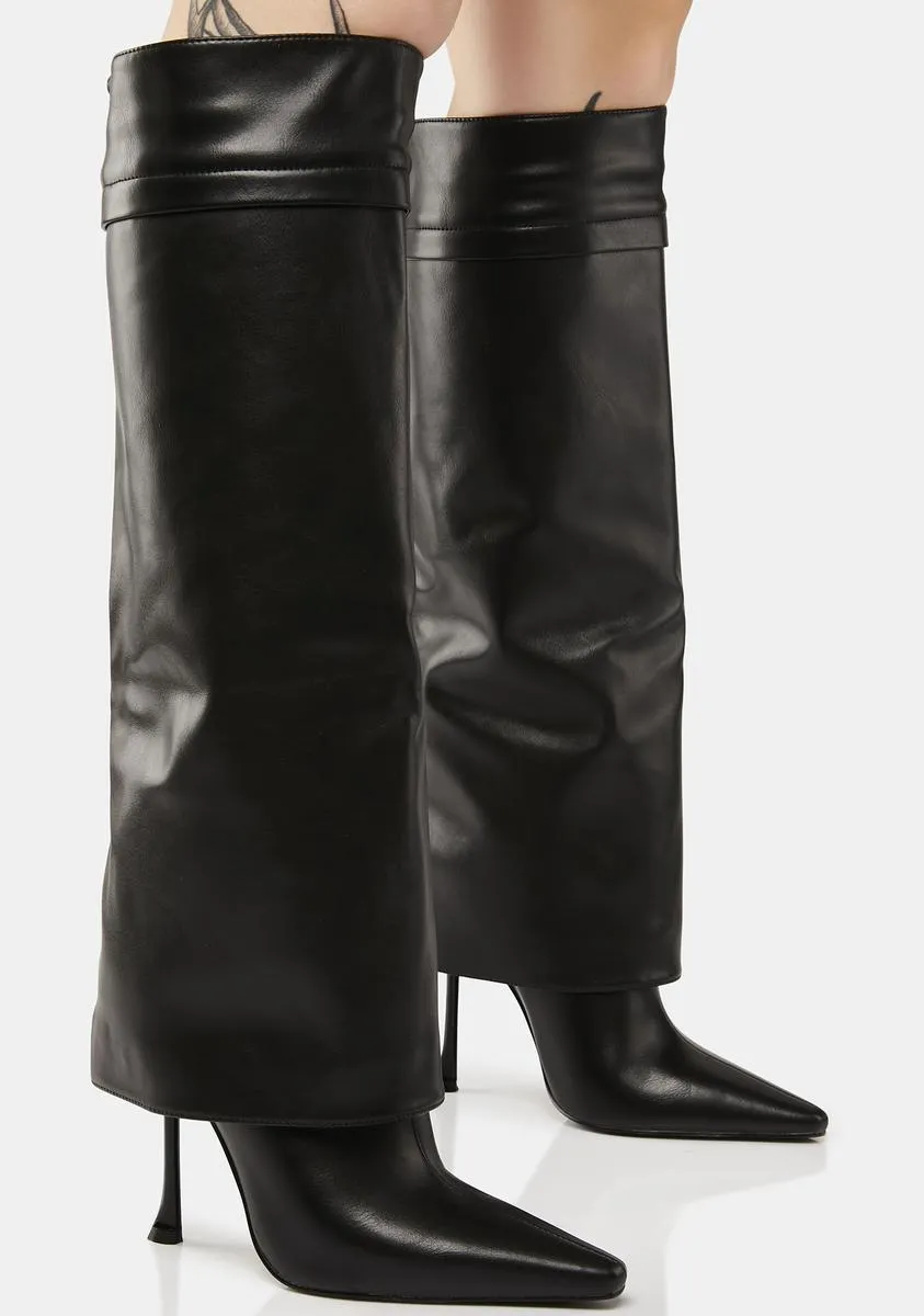 Stiletto Foldover Boots