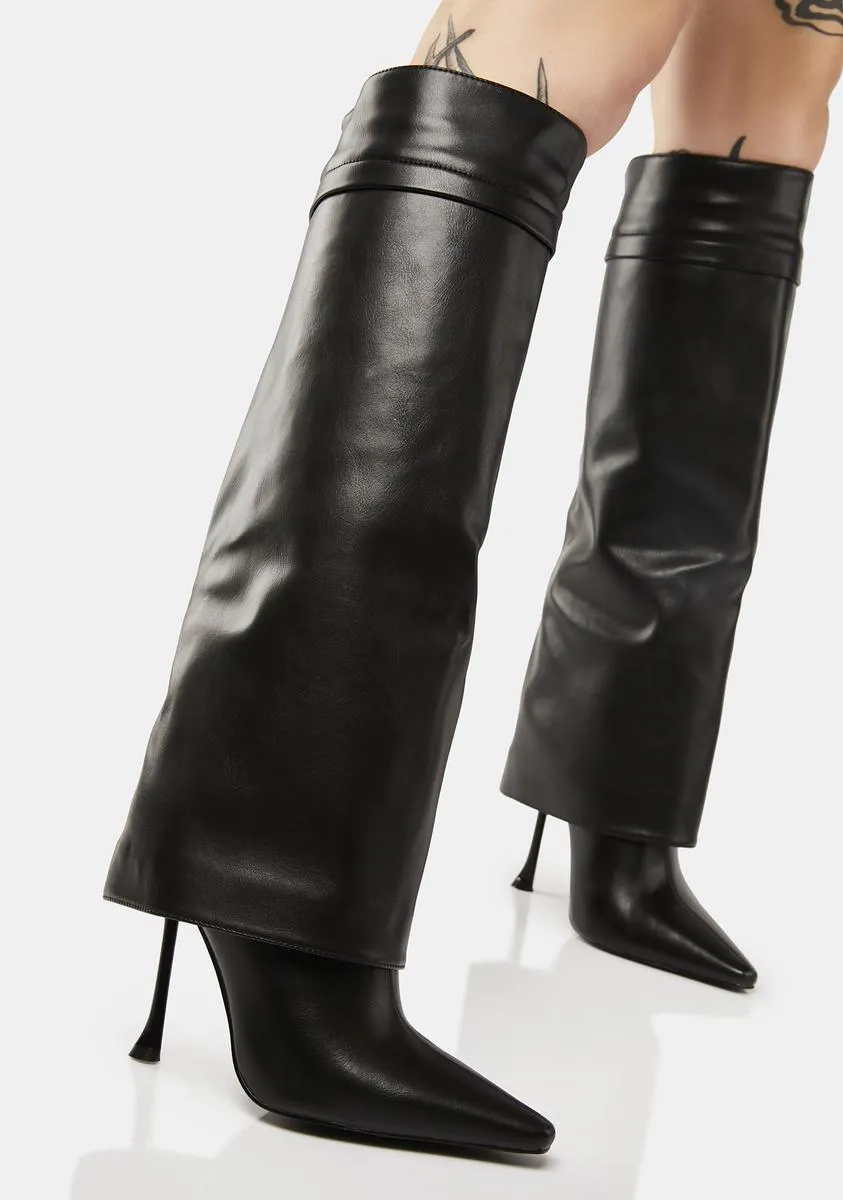 Stiletto Foldover Boots