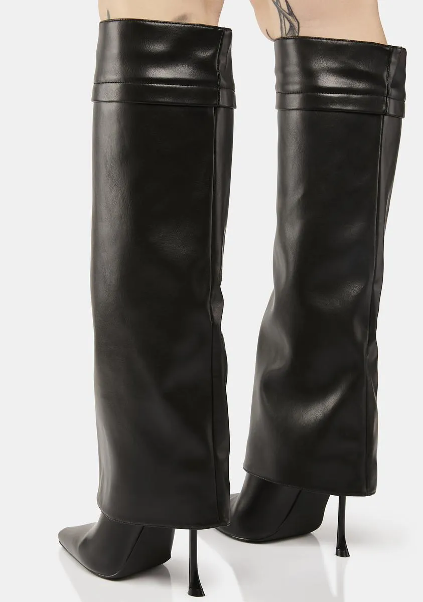 Stiletto Foldover Boots