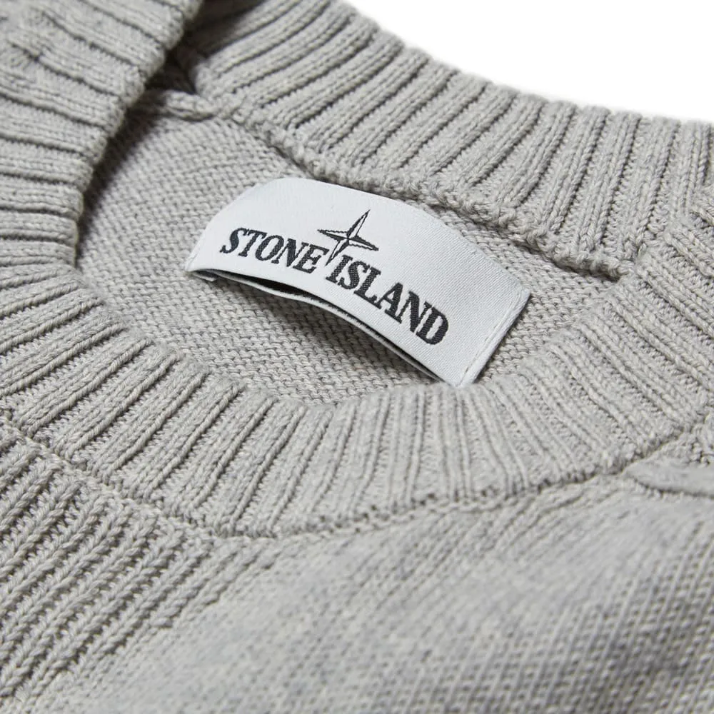 Grey Raw Cotton Raglan Knit Crew from Stone Island