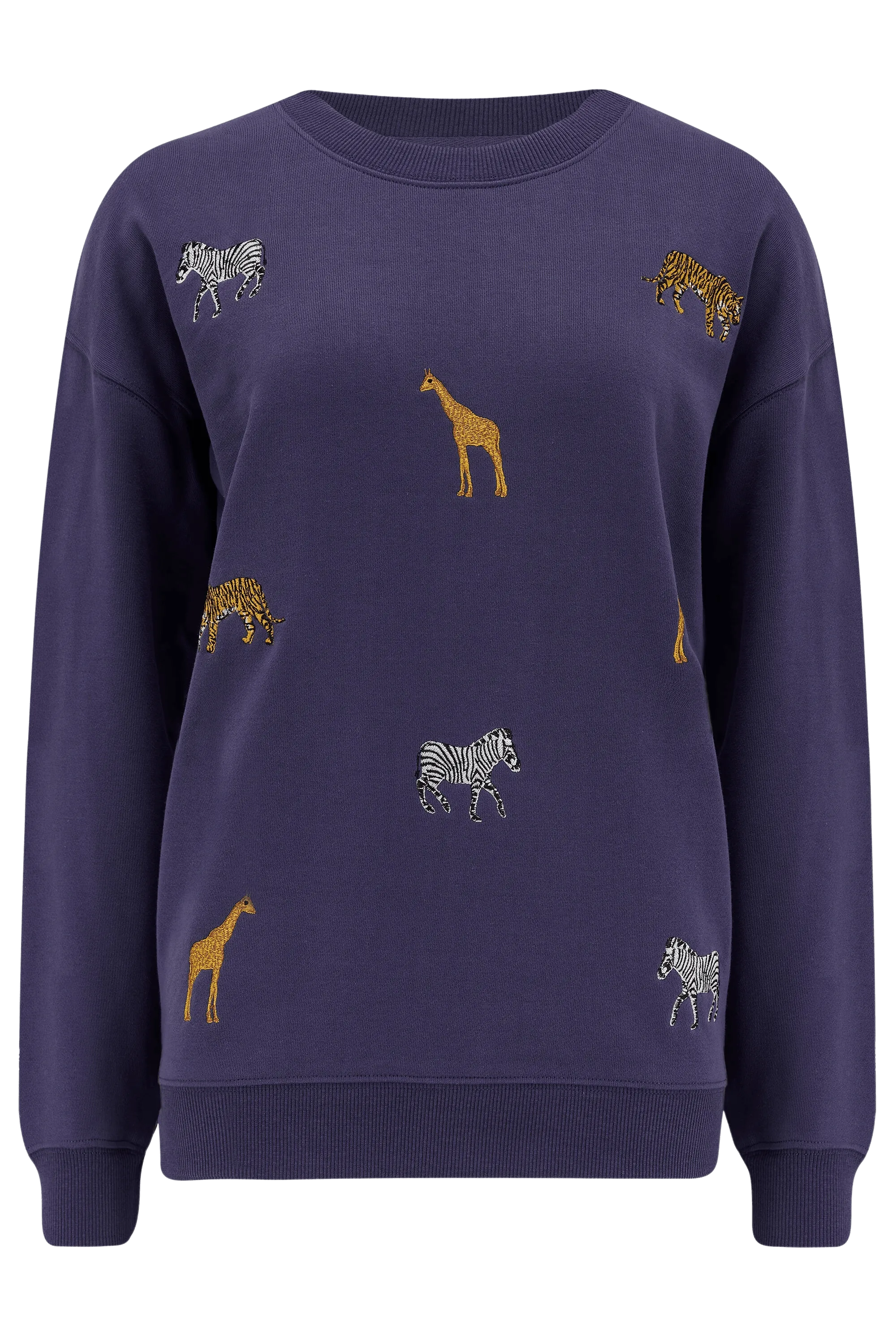 Navy Embroidered Safari Noah Sweater by Sugarhill