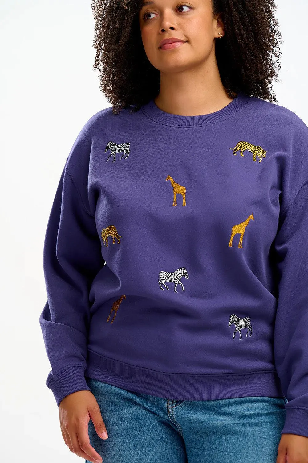 Navy Embroidered Safari Noah Sweater by Sugarhill