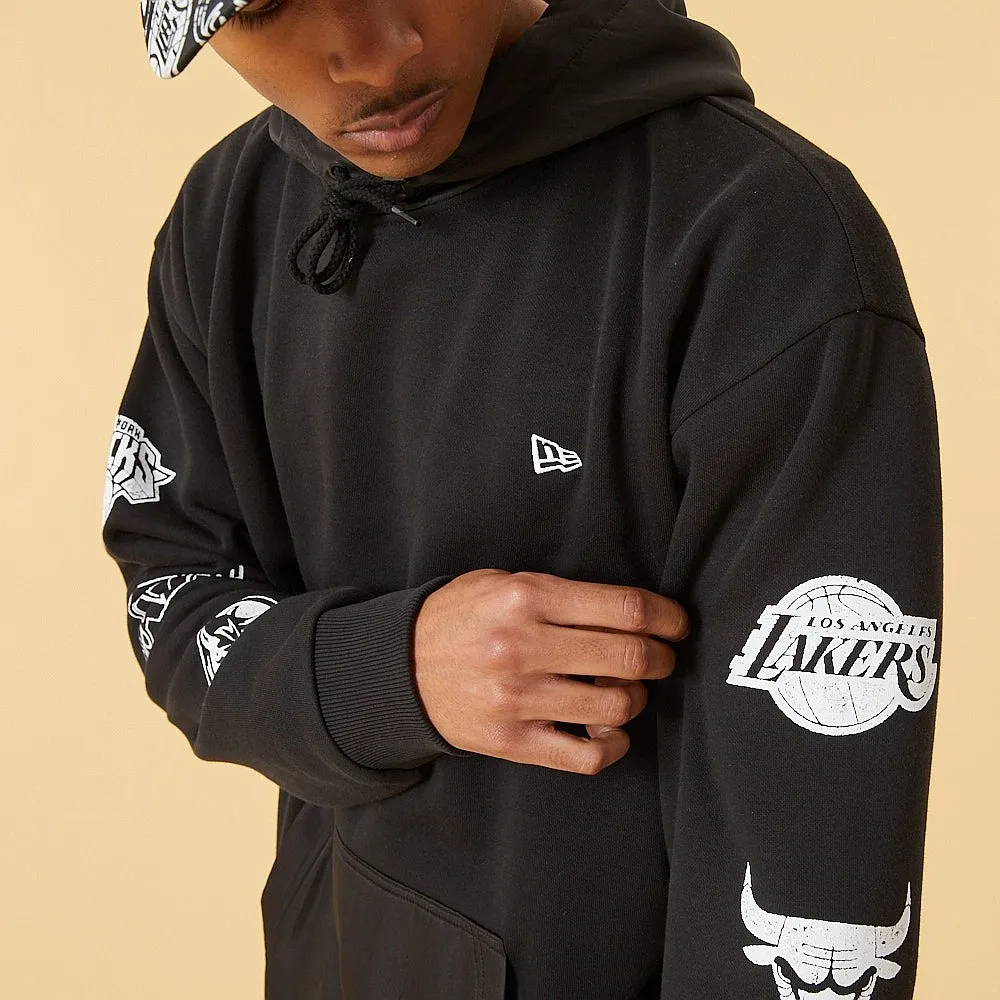 sweatshirt New Era Distressed Sleeve Print NBA - Black - men´s