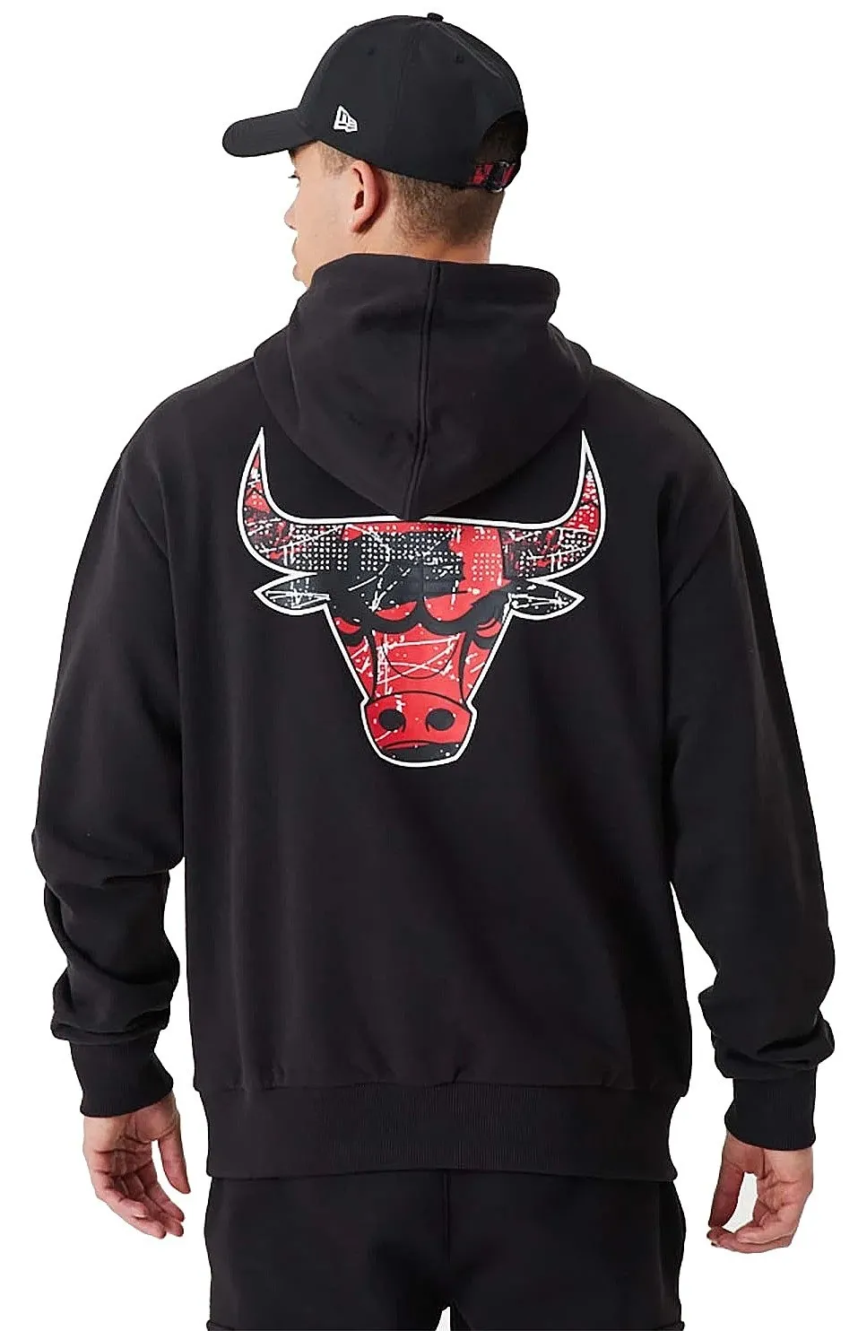 sweatshirt New Era Infill Team Logo Oversized Hoody NBA Chicago Bulls - Black/Faded Red