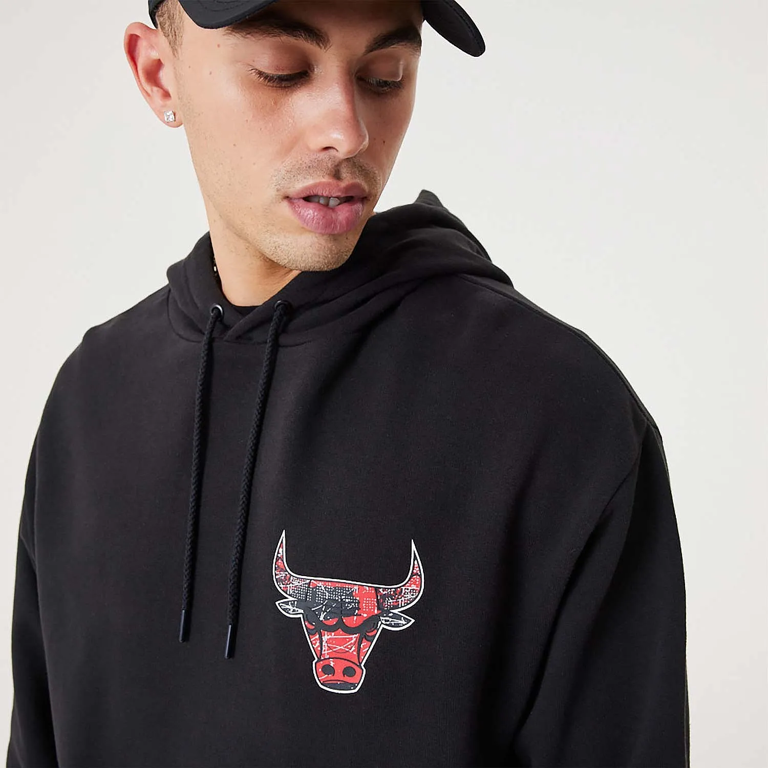 sweatshirt New Era Infill Team Logo Oversized Hoody NBA Chicago Bulls - Black/Faded Red