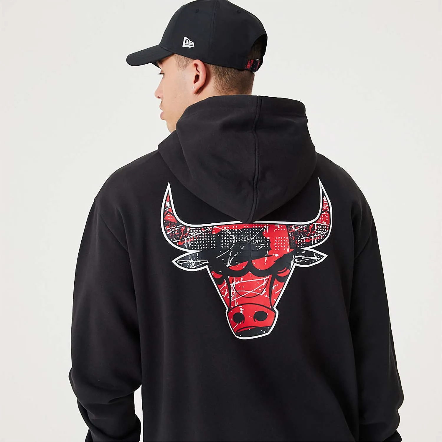 sweatshirt New Era Infill Team Logo Oversized Hoody NBA Chicago Bulls - Black/Faded Red