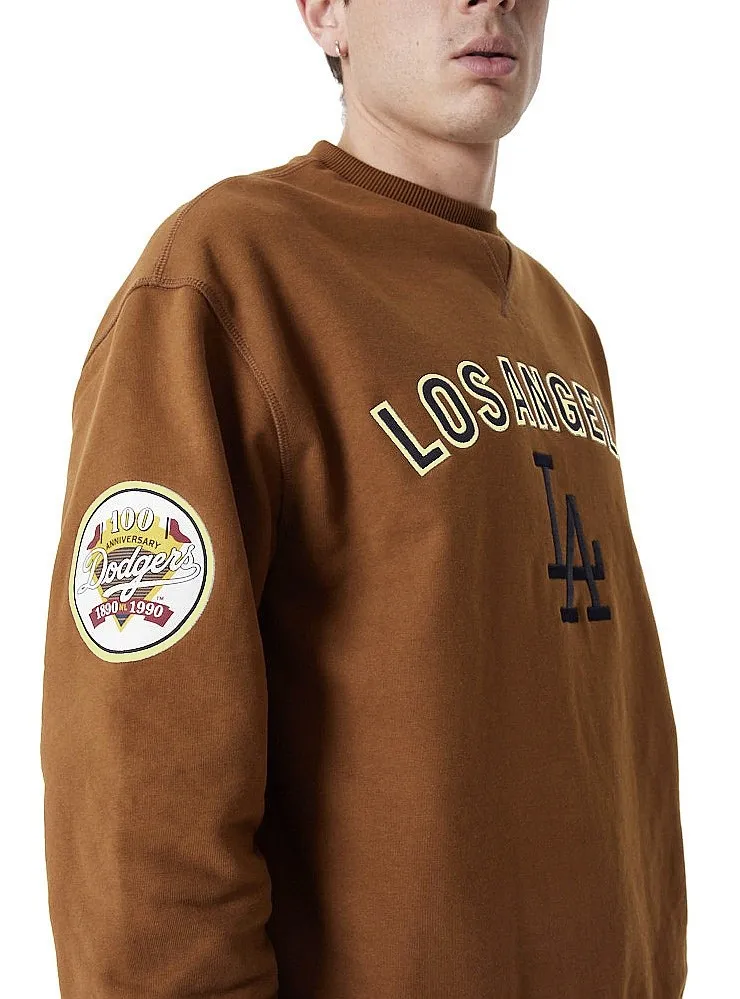 sweatshirt New Era League Essentials OS Crew MLB Los Angeles Dodgers - Toasted Peanut/Navy