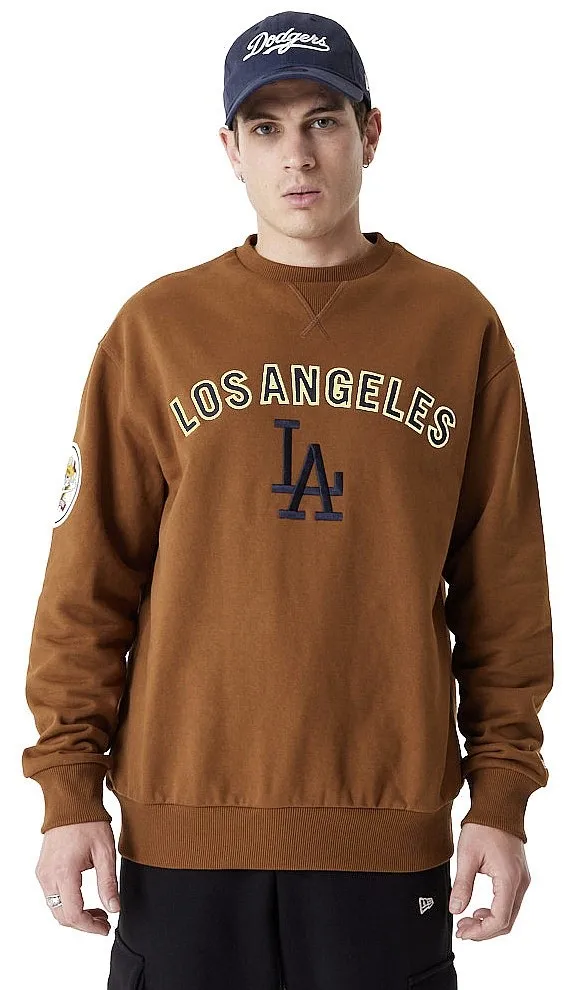 sweatshirt New Era League Essentials OS Crew MLB Los Angeles Dodgers - Toasted Peanut/Navy