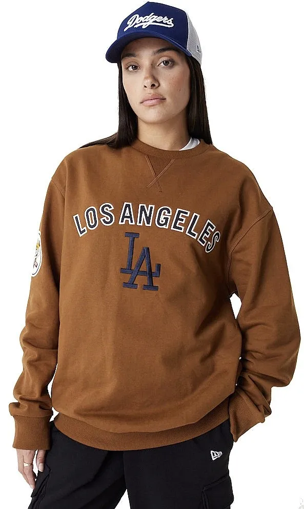 sweatshirt New Era League Essentials OS Crew MLB Los Angeles Dodgers - Toasted Peanut/Navy