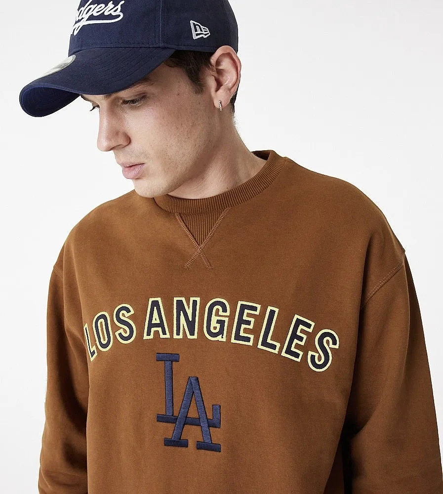 sweatshirt New Era League Essentials OS Crew MLB Los Angeles Dodgers - Toasted Peanut/Navy