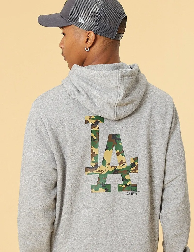 sweatshirt New Era Seasonal Infill Pullover MLB Los Angeles Dodgers - Heather Grey/Woodland Camo - men´s