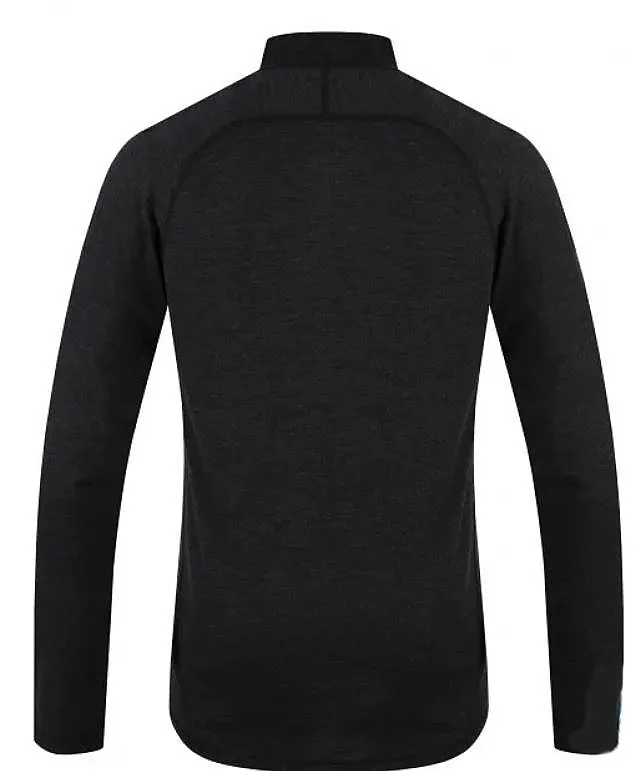 T-Shirt Husky Merino Merow Zip LS - Black - men´s