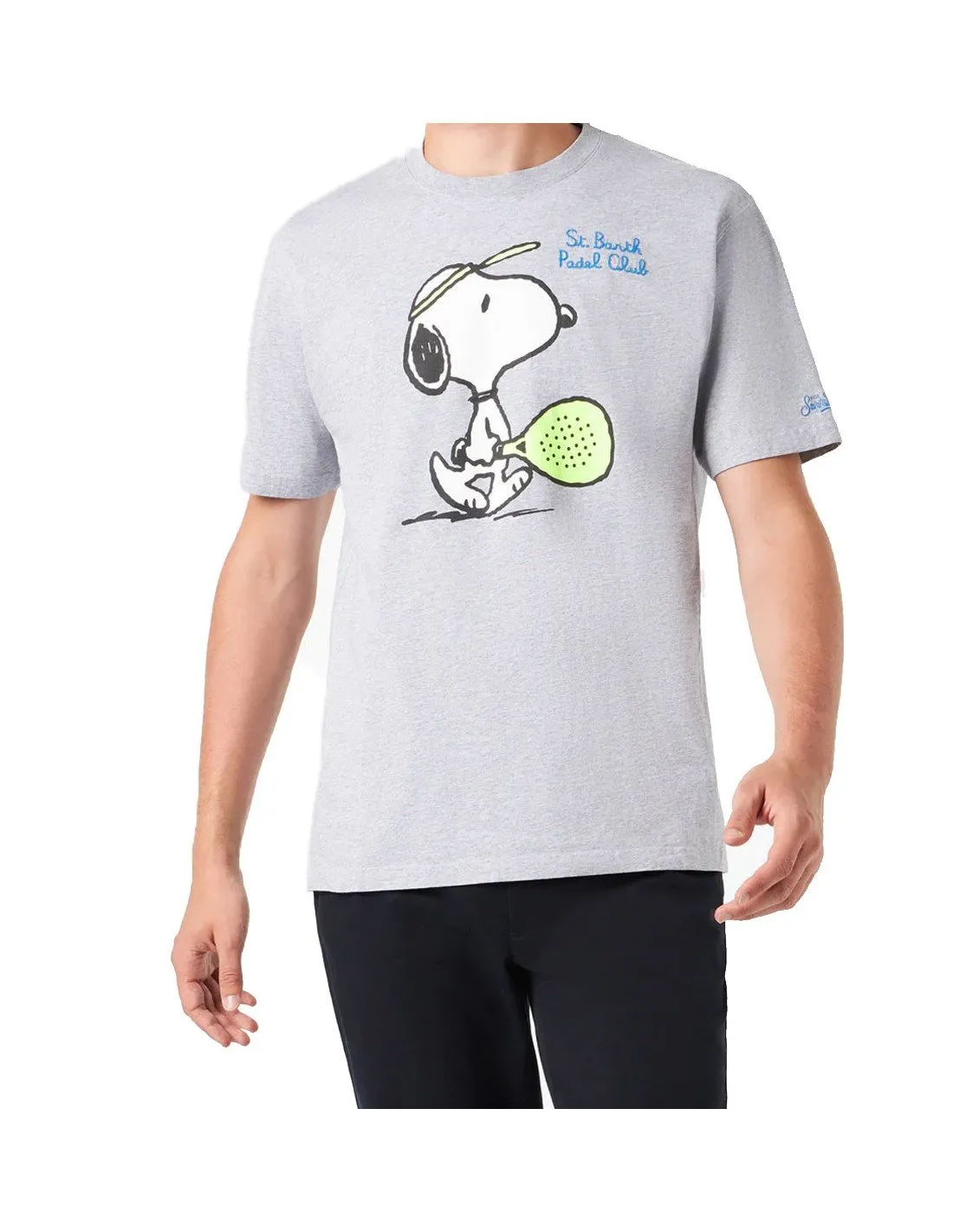 T-shirt MC2 Saint Barth uomo Arnott Snoopy padel grigia