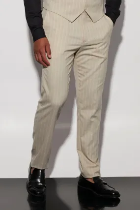 Tall Slim Stripe Textured Suit Trousers