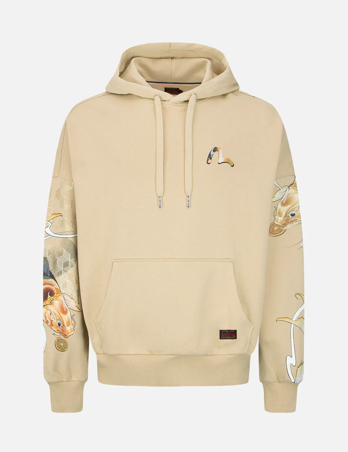 Tattoo Koi Print Hooded Sweatshirt